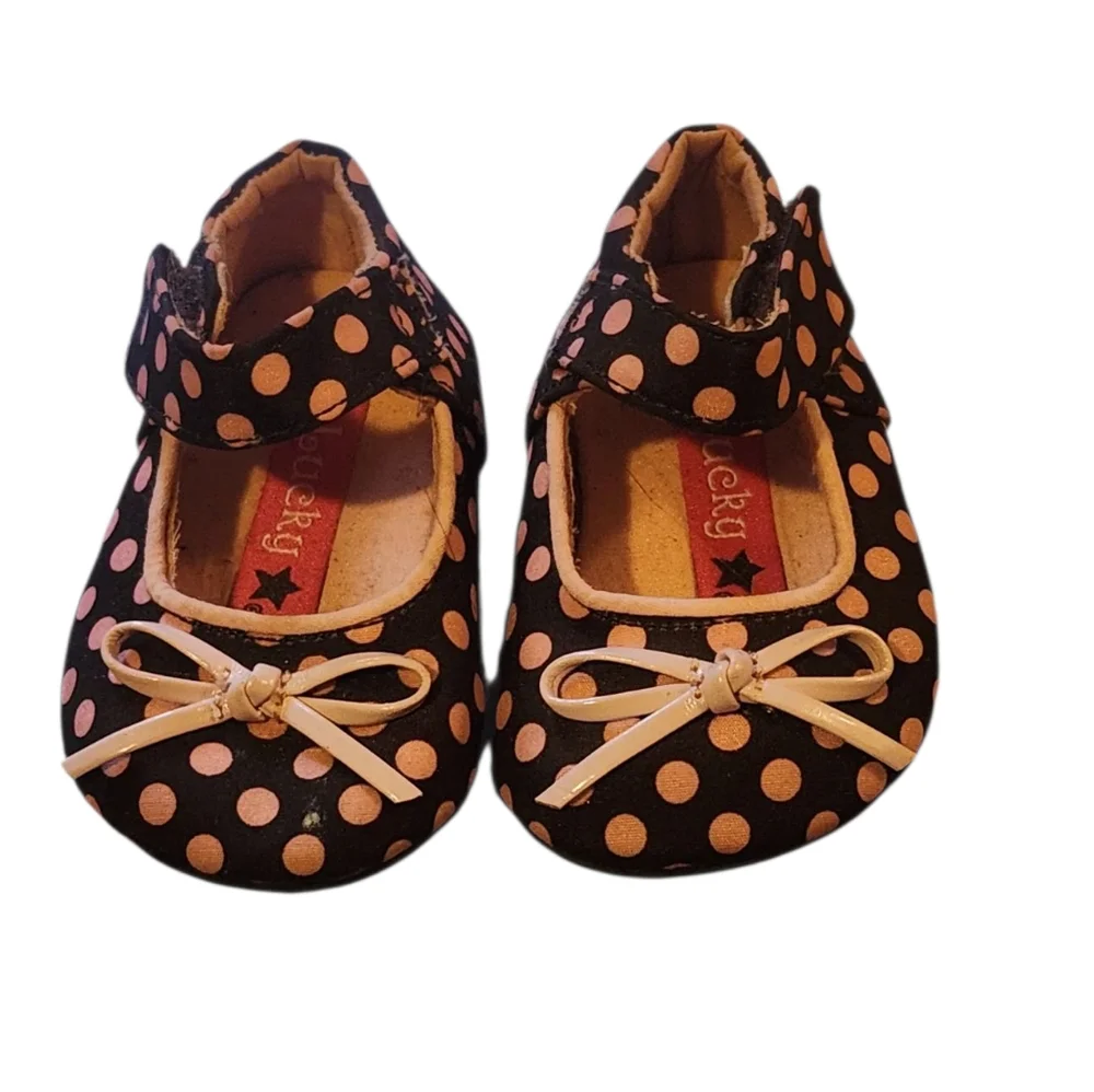 Baby Girl Shoes Floral Polk-a-dot 3-6m